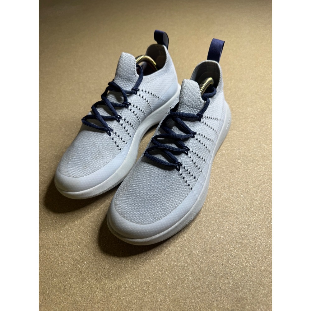 Grundens Sea-Knit Boat Shoes Mens Grey Navy Blue Fishing Sneakers Non-Marking